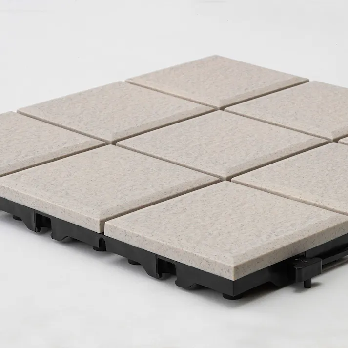 敷くだけプラデッキタイル調 ベージュ