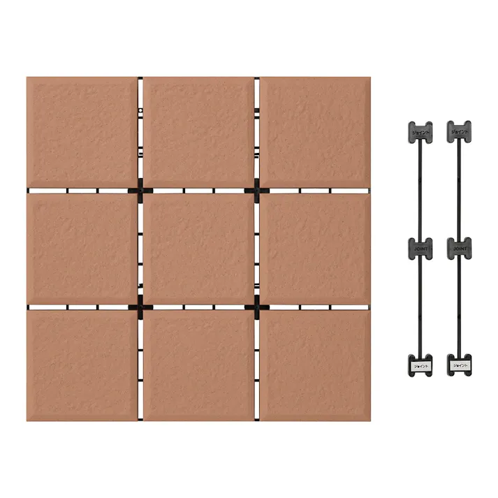 敷くだけプラデッキタイル調 テラコッタ