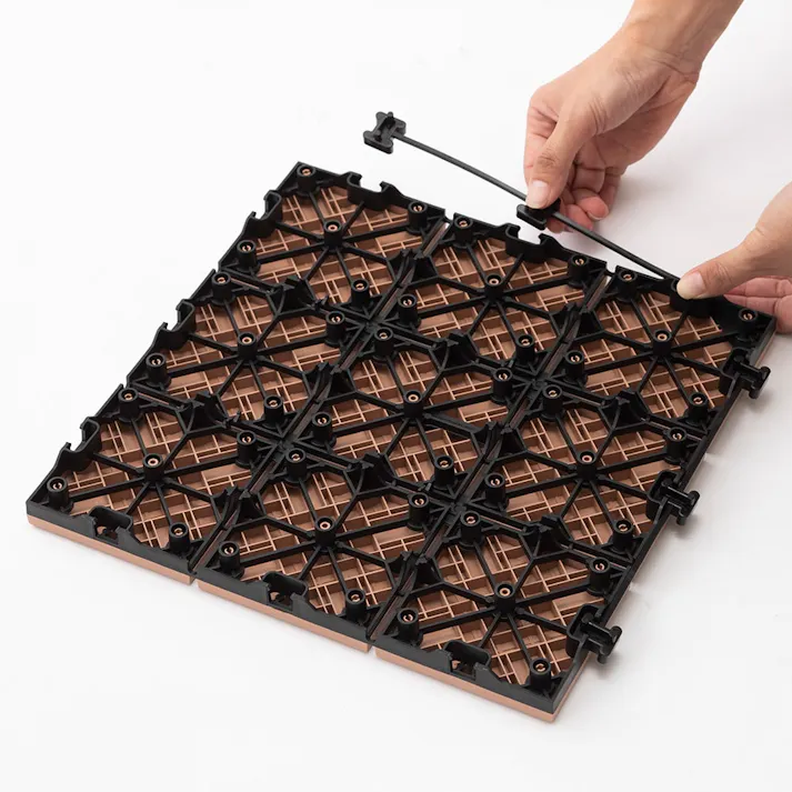 敷くだけプラデッキタイル調 テラコッタ