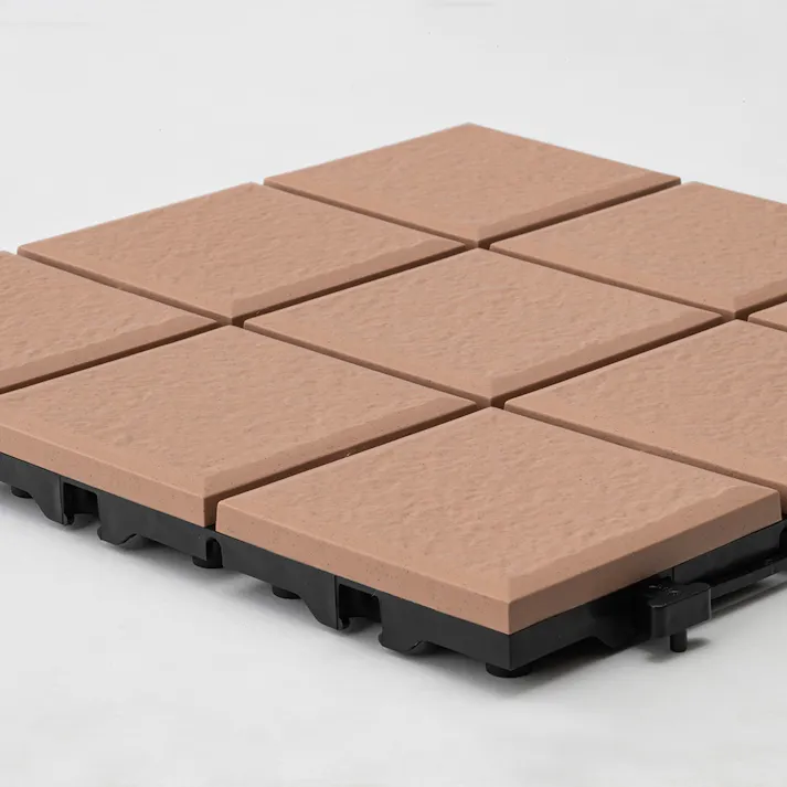 敷くだけプラデッキタイル調 テラコッタ