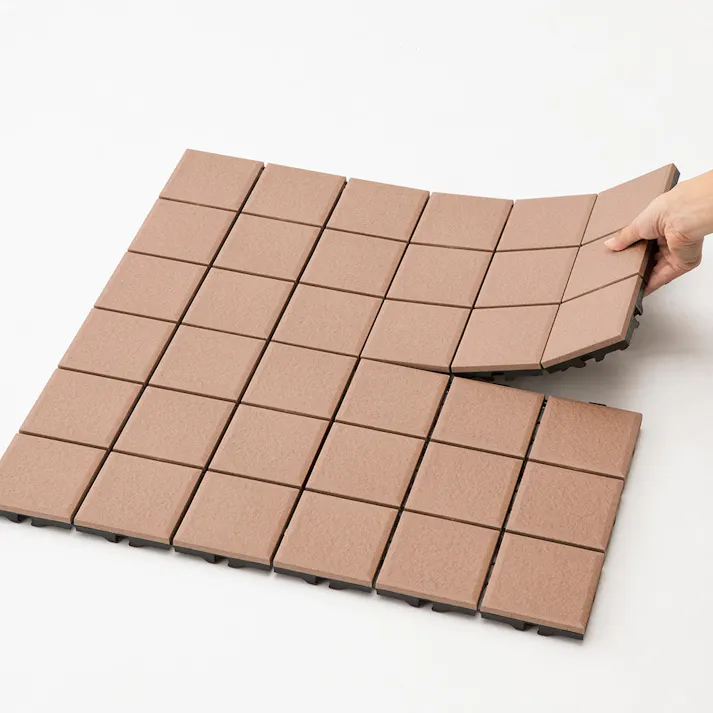 敷くだけプラデッキタイル調 テラコッタ