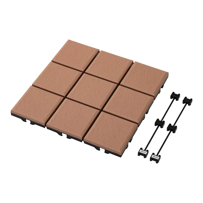 敷くだけプラデッキタイル調 テラコッタ