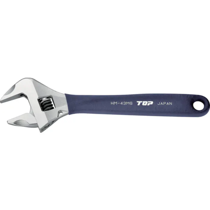 【CAINZ-DASH】トップ工業 ワークワイド(ガタ無しモンキレンチ)グリップ付 HM-43MGNB【別送品】