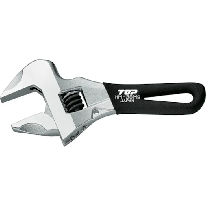 【CAINZ-DASH】トップ工業 ショートワークワイド(ガタ無しモンキレンチ) HM-38MSBK【別送品】