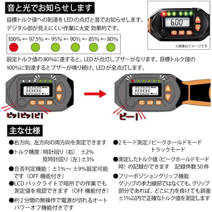 【CAINZ-DASH】トップ工業 ラチェット形デジタルトルクレンチ 調整範囲17~85N・m DRH085-15BN【別送品】