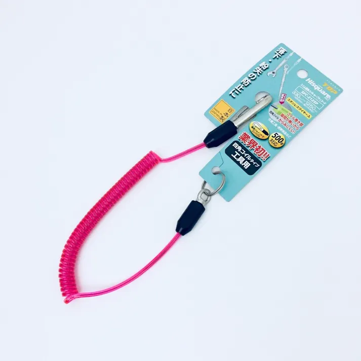 TOP スリム四角コイルセーフティコード Hisqare 蛍光ピンク SFC-212SP