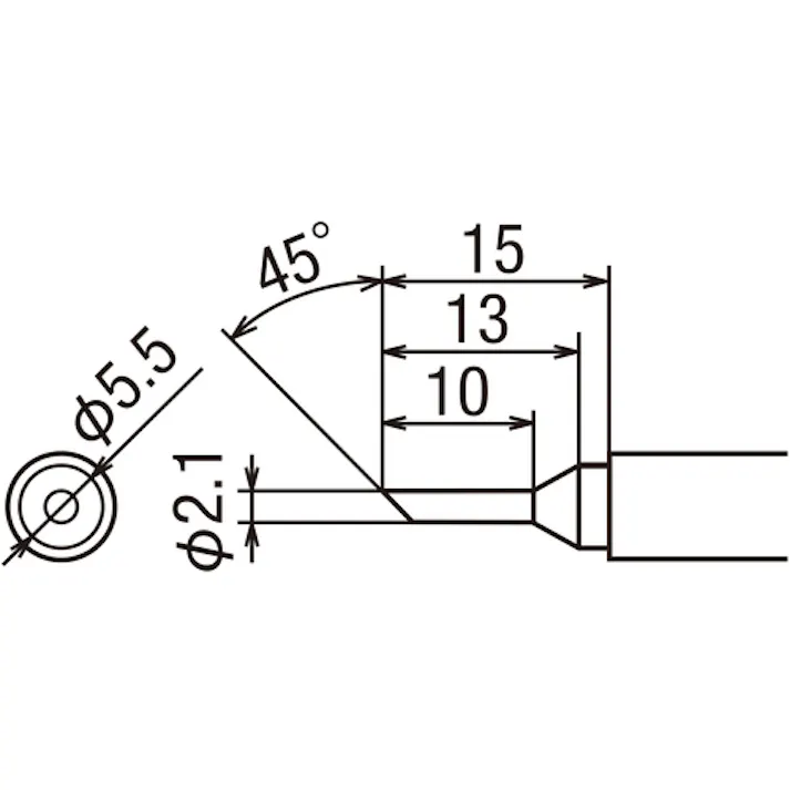 【CAINZ-DASH】太洋電機産業 替こて先 2C型 (1本=1PK) PX-2RT-2C【別送品】
