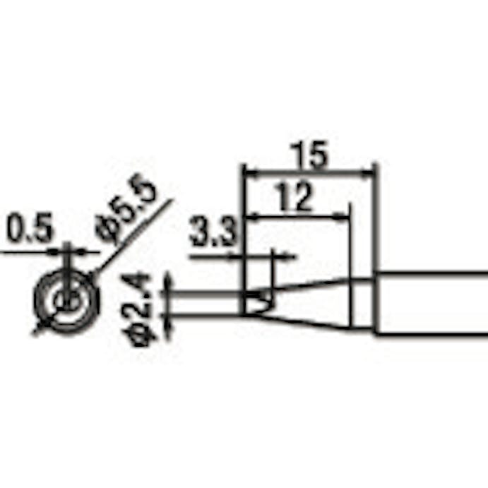 【CAINZ-DASH】太洋電機産業 替こて先２．４Ｄ型　（１本＝１ＰＫ） PX-2RT-2.4D【別送品】