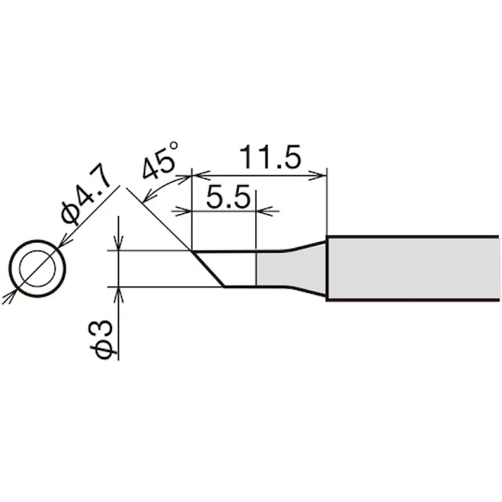 【CAINZ-DASH】太洋電機産業 交換コテ先(RX-8シリーズ) こて先径φ3mm RX-80HRT-3C【別送品】