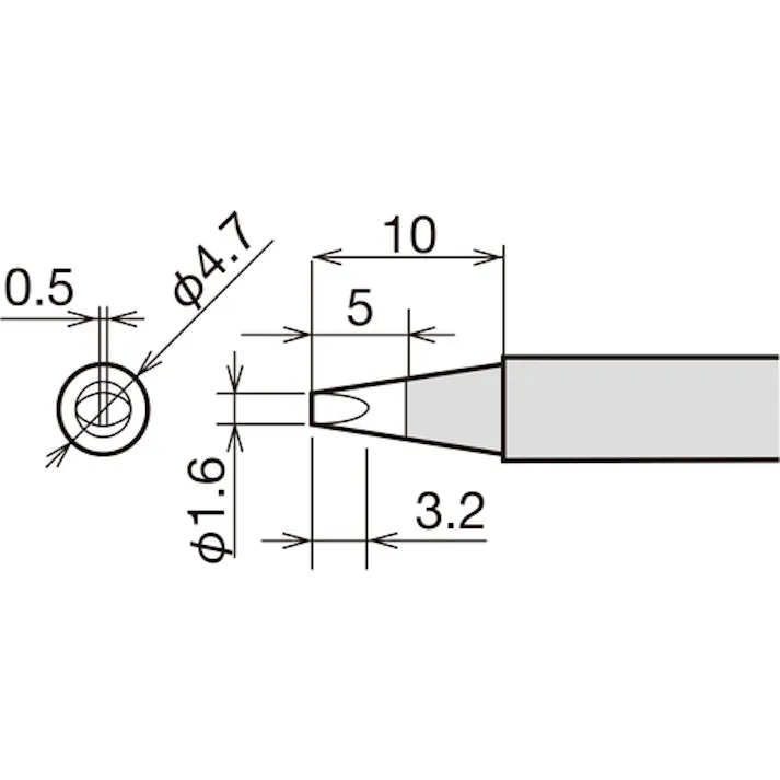 【CAINZ-DASH】太洋電機産業 交換コテ先(RX-8シリーズ) こて先幅1.6mm RX-80HRT-1.6D【別送品】