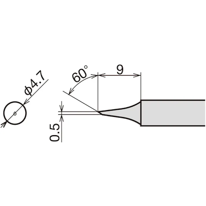 【CAINZ-DASH】太洋電機産業 交換コテ先(RX-8シリーズ) こて先幅0.5mm RX-80HRT-0.5C【別送品】