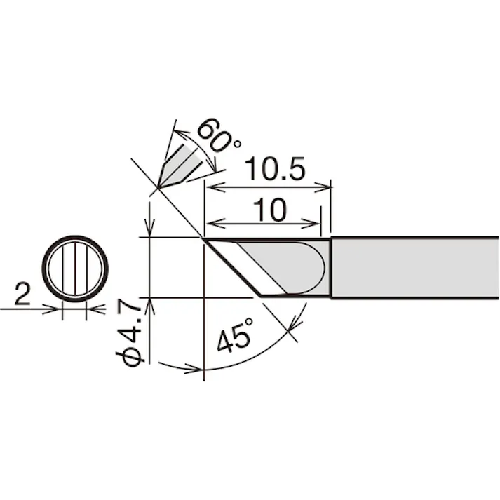【CAINZ-DASH】太洋電機産業 交換コテ先(RX-8シリーズ) こて先幅4.5mm RX-80HRT-4.5KH【別送品】