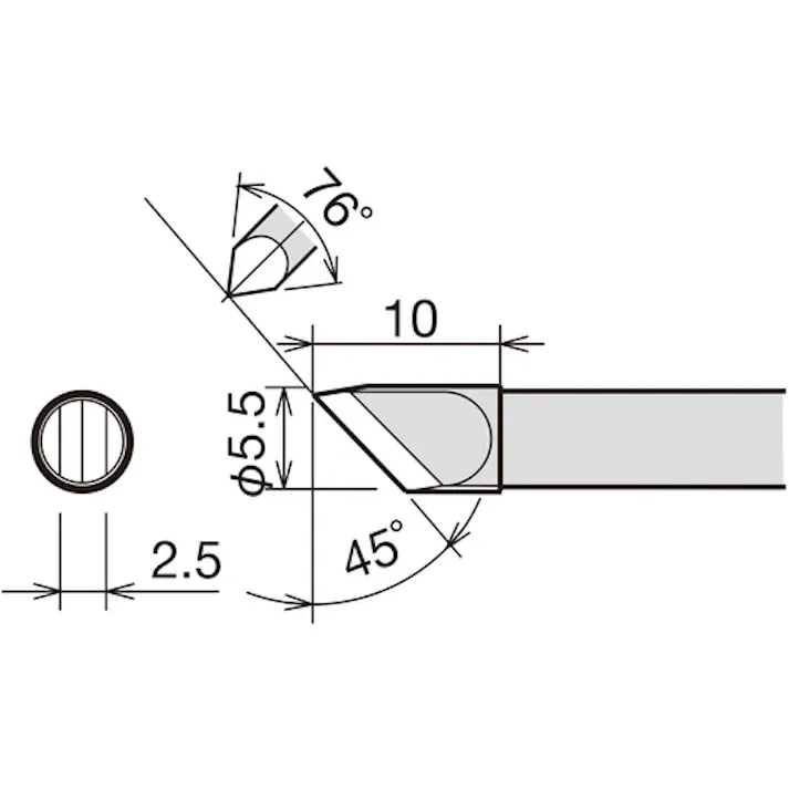 【CAINZ-DASH】太洋電機産業 交換コテ先(RX-8シリーズ) こて先幅5.5mm RX-80HRT-5.5K【別送品】