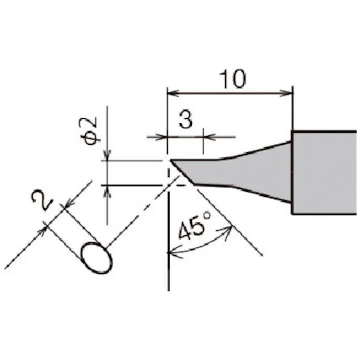【CAINZ-DASH】太洋電機産業 交換こて先 ショート2C型面のみ PX-28RT-S2CF【別送品】