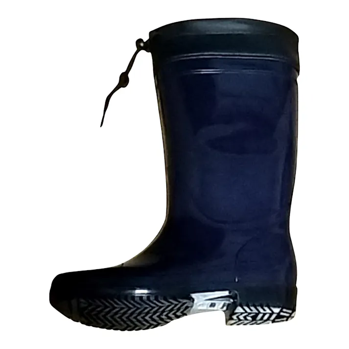 PVC耐油耐滑カバー付き長靴 ネイビー S 23.5cm-24.0cm