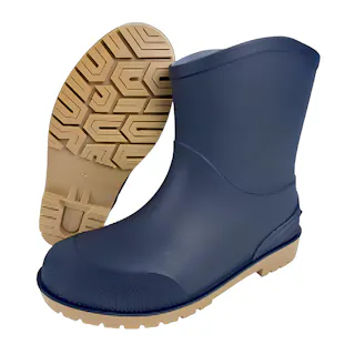 PVC耐滑ガーデンショートブーツ ネイビー M