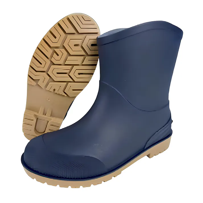 PVC耐滑ガーデンショートブーツ ネイビー LL