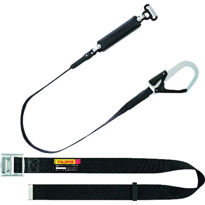 タジマ TAJIMA TJMデザイン 胴ベルト スチール 平ロープ A環L1セット 黒 M B1SMFR-AL1BK