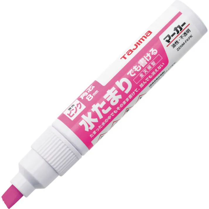 タジマ TAJIMA TJMデザイン 全天候マーカー蛍光ピンク<太字・角芯>ZENM-FKPK