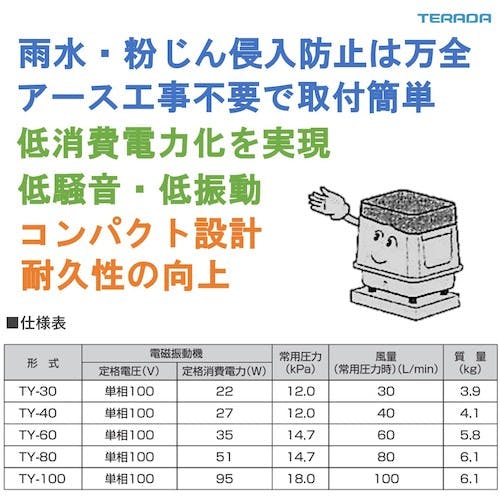 CAINZ-DASH】寺田ポンプ製作所 電磁式エアーポンプ TY-40【別送品 