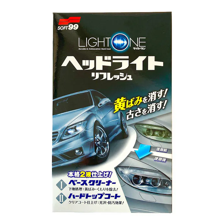 LIGHT ONE(ライトワン) ヘッドライトリフレッシュ クリーナー 50ml/トップコート 8ml E-56