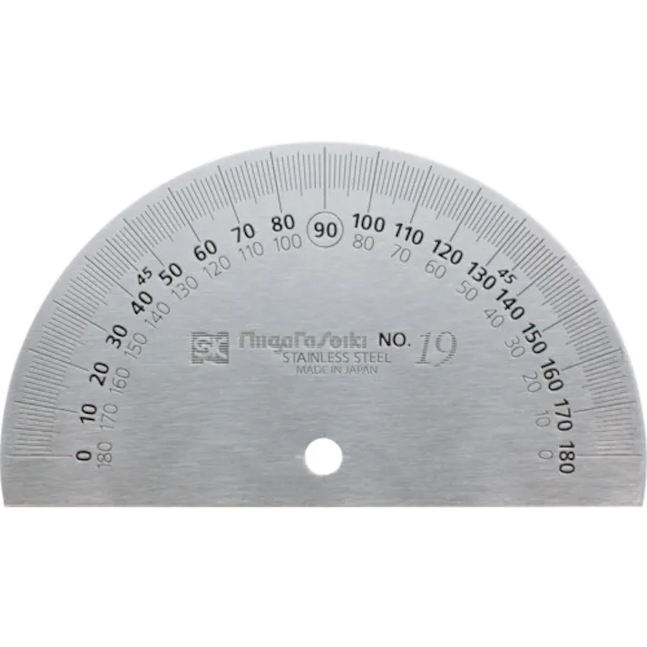 【CAINZ-DASH】新潟精機 プロトラクター No.192 90mm 半円タイプ ステンレス仕上 PRT192-90S【別送品】