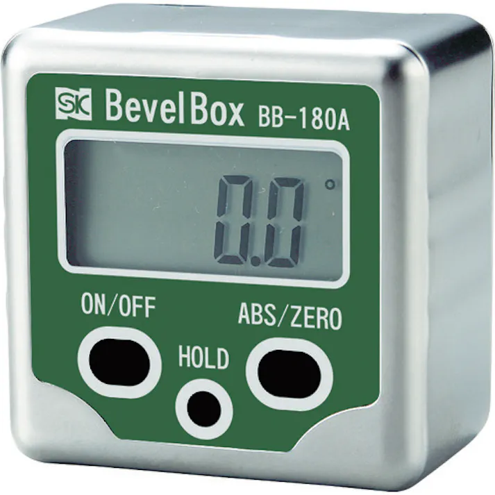 【CAINZ-DASH】新潟精機 デジタル角度計 ベベルボックス 原点記憶 絶対測定モード付 測定範囲+-180.0° 最小読取値0.1° BB-180A【別送品】