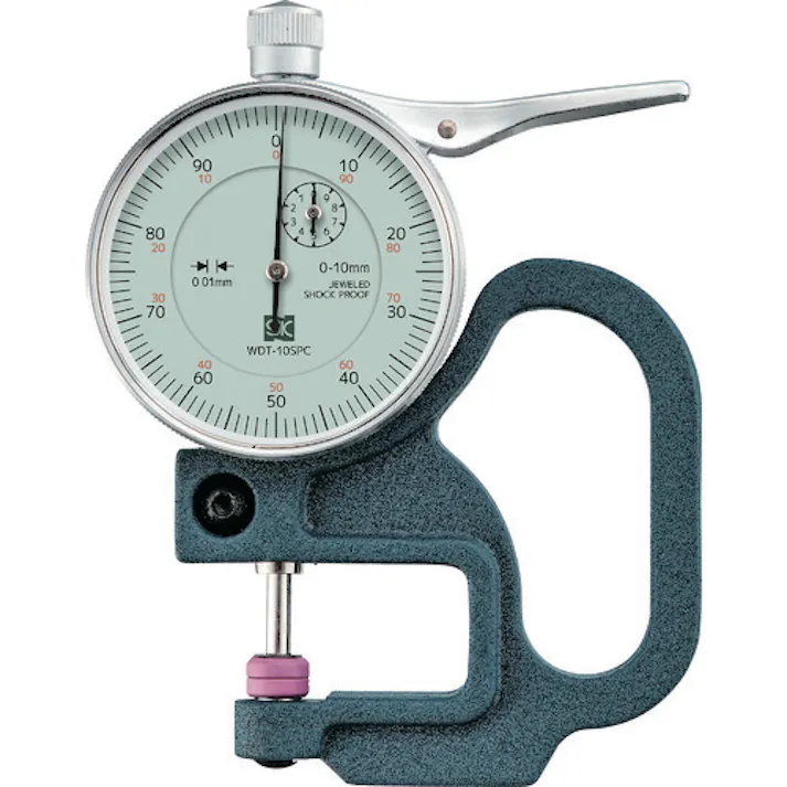【CAINZ-DASH】新潟精機 ダイヤルシクネスゲージ 測定子:セラミック 測定範囲0~10mm WDT-10SPC【別送品】