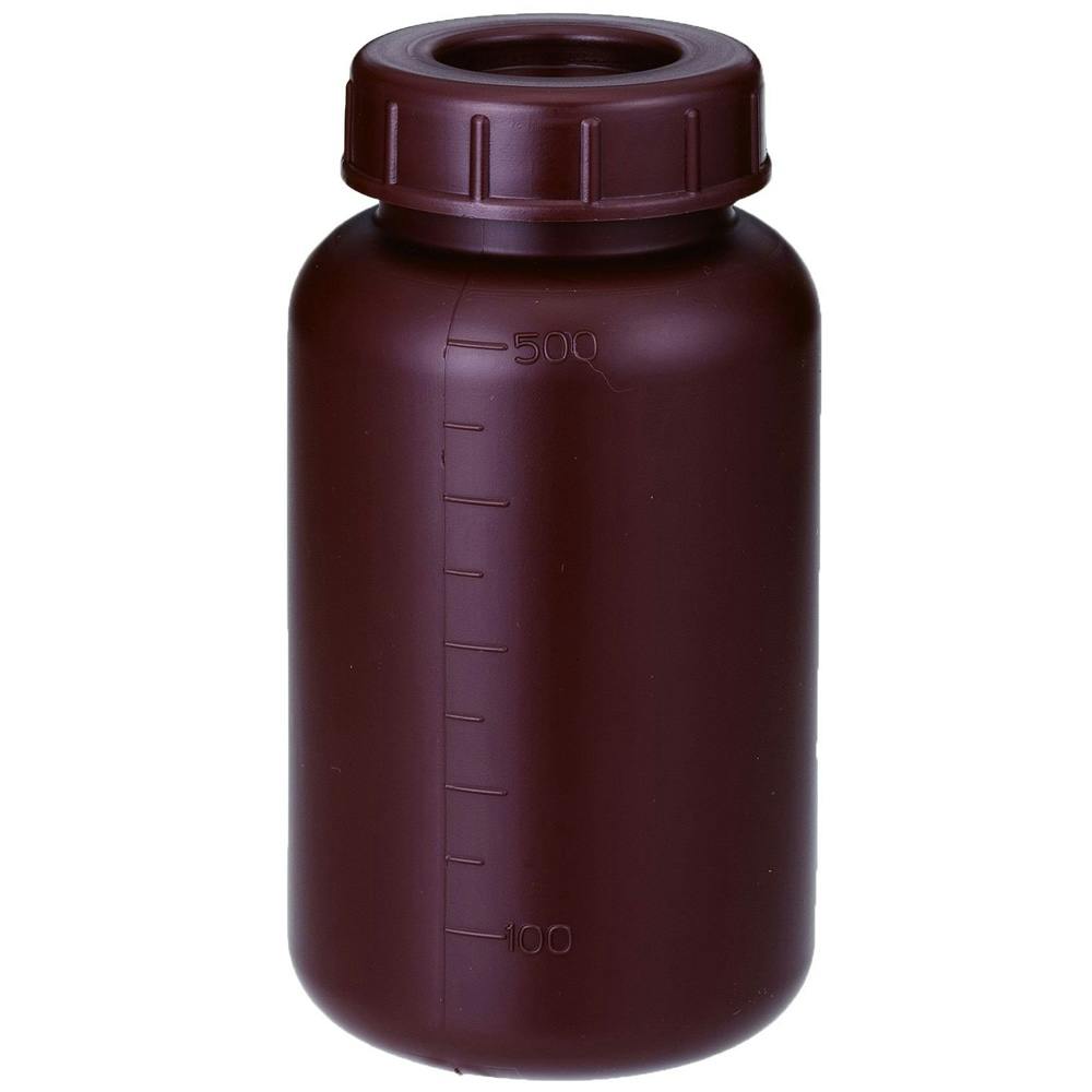 BeHASU 広口茶色ビン 500ml BWB-500