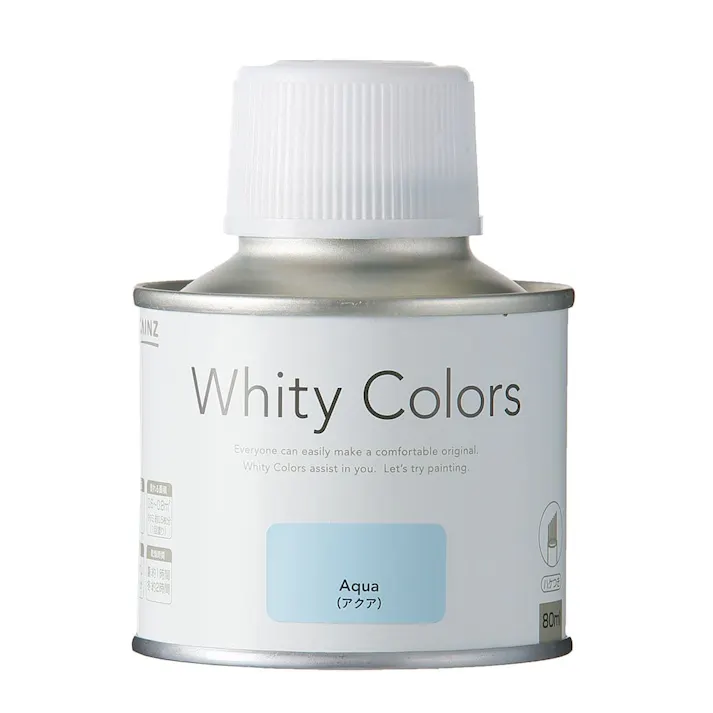 カインズ 室内用塗料 ホワイティカラーズ 刷毛付き アクア 80ml