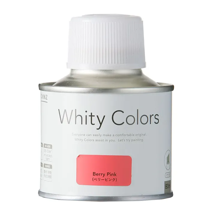 カインズ 室内用塗料 ホワイティカラーズ 刷毛付き ベリーピンク 80ml