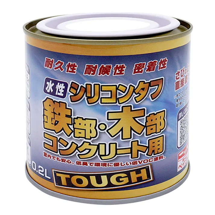水性シリコンタフ 鉄部・木部 コンクリート用 ホワイト 0.2L