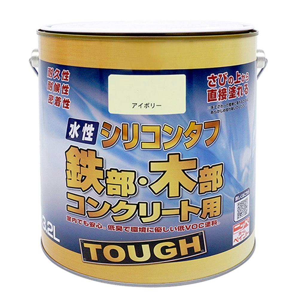 水性シリコンタフ 鉄部・木部 コンクリート用 アイボリー 3.2L 多用途塗料 水性シリコンタフ 鉄部・木部 コンクリート用 アイボリー 3.2L 多用途塗料