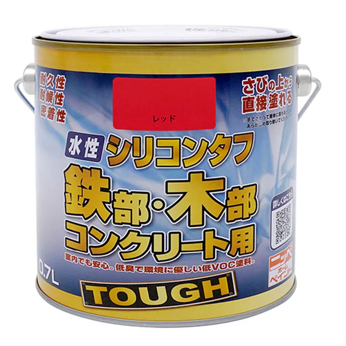 水性シリコンタフ 鉄部・木部 コンクリート用 レッド 0.7L