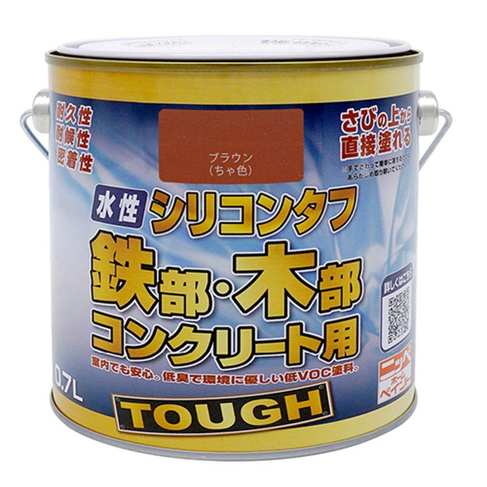 水性シリコンタフ 鉄部・木部 コンクリート用 ブラウン 0.7L 多用途塗料 水性シリコンタフ 鉄部・木部 コンクリート用 ブラウン 0.7L 多用途塗料