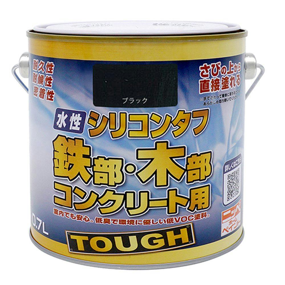 水性シリコンタフ 鉄部・木部 コンクリート用 ブラック 0.7L 多用途塗料 水性シリコンタフ 鉄部・木部 コンクリート用 ブラック 0.7L 多用途塗料