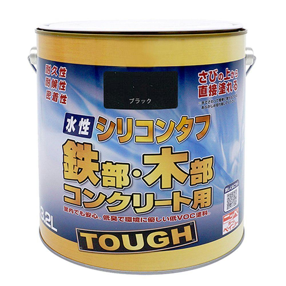 水性シリコンタフ 鉄部・木部 コンクリート用 ブラック 3.2L 多用途塗料 水性シリコンタフ 鉄部・木部 コンクリート用 ブラック 3.2L 多用途塗料