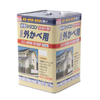 水性シリコン外かべ用 01ホワイト 16kg【別送品】