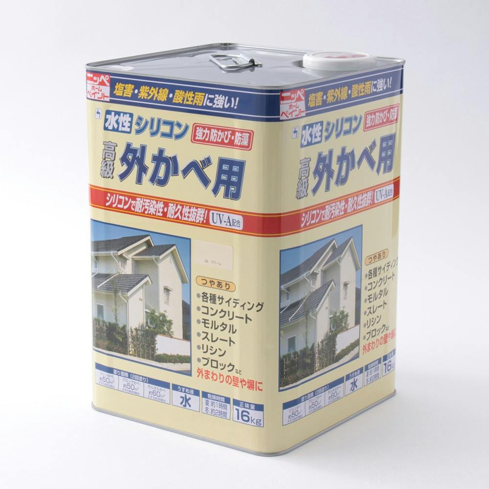 ニッペホームプロダクツ 水性シリコン外かべ用 04クリーム 16kg【別送