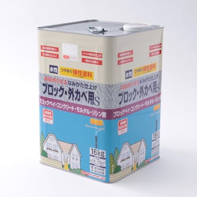 ニッペ 水性ブロック外カベ用S ピュアホワイト 16kg【別送品】