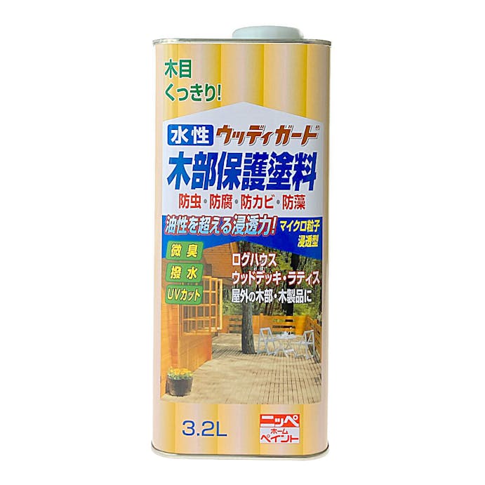 ニッペホームプロダクツ 水性ウッディガード 木部保護塗料 メープル 3.2L