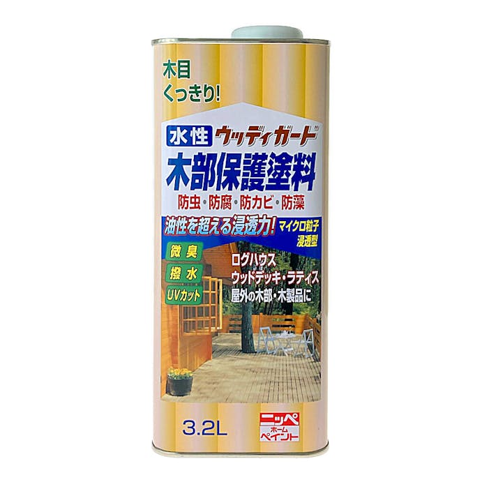 ニッペホームプロダクツ 水性ウッディガード 木部保護塗料 ケヤキ 3.2L