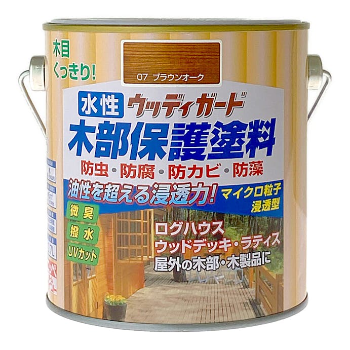 ニッペホームプロダクツ 水性ウッディガード 木部保護塗料 ブラウンオーク 0.7L