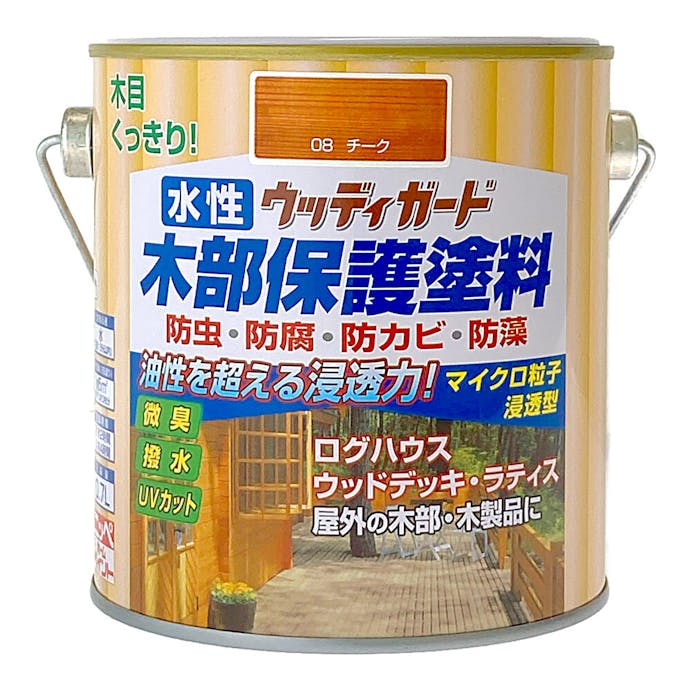 ニッペホームプロダクツ 水性ウッディガード 木部保護塗料 チーク 0.7L