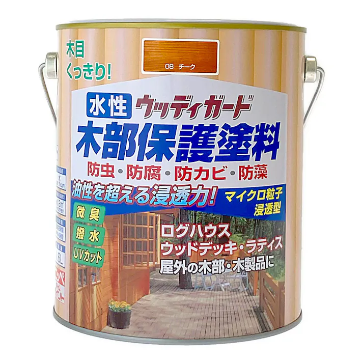 水性ウッディガード 木部保護塗料 チーク 1.6L
