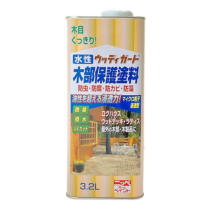 ニッペホームプロダクツ 水性ウッディガード 木部保護塗料 チーク 3.2L