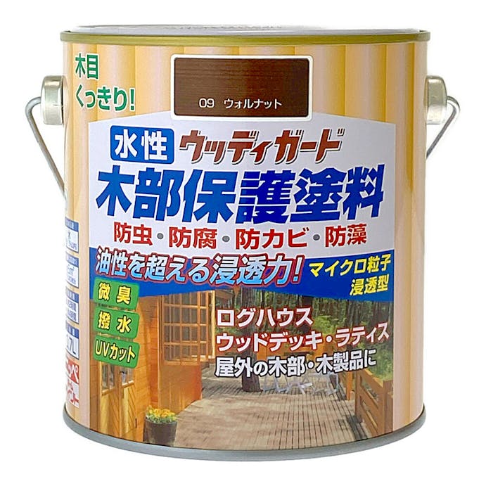 ニッペホームプロダクツ 水性ウッディガード 木部保護塗料 ウォルナット 0.7L