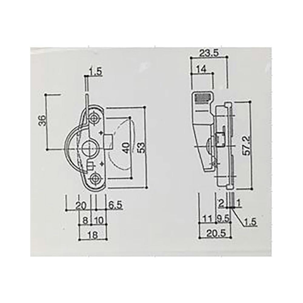 YKKクレセント錠 小R 右勝手 ダブルロック | リフォーム用品