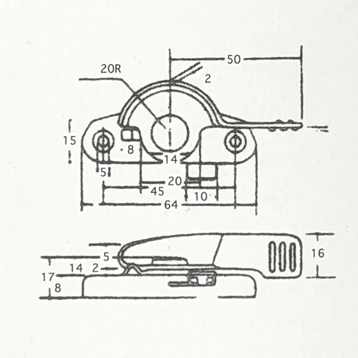 クレセント錠 サッシ用 YK-1022R