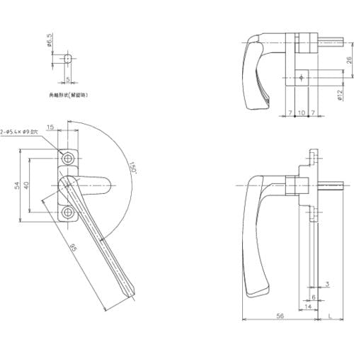 CAINZ-DASH】中西産業 引寄せハンドル 左勝手 L＝19（軸19